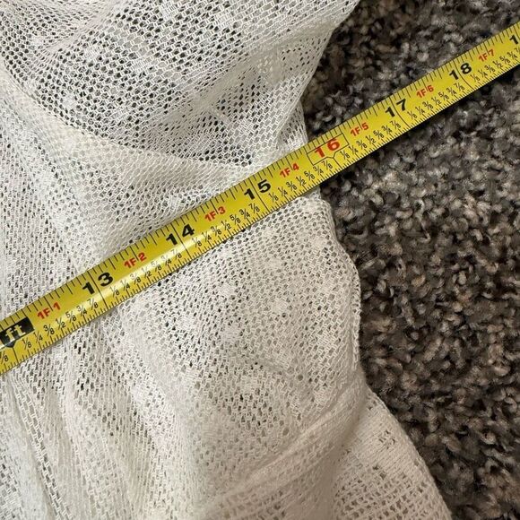 Free People White Peasant Blouse Top Sweetheart Mesh XS Flowy - Picture 5 of 6